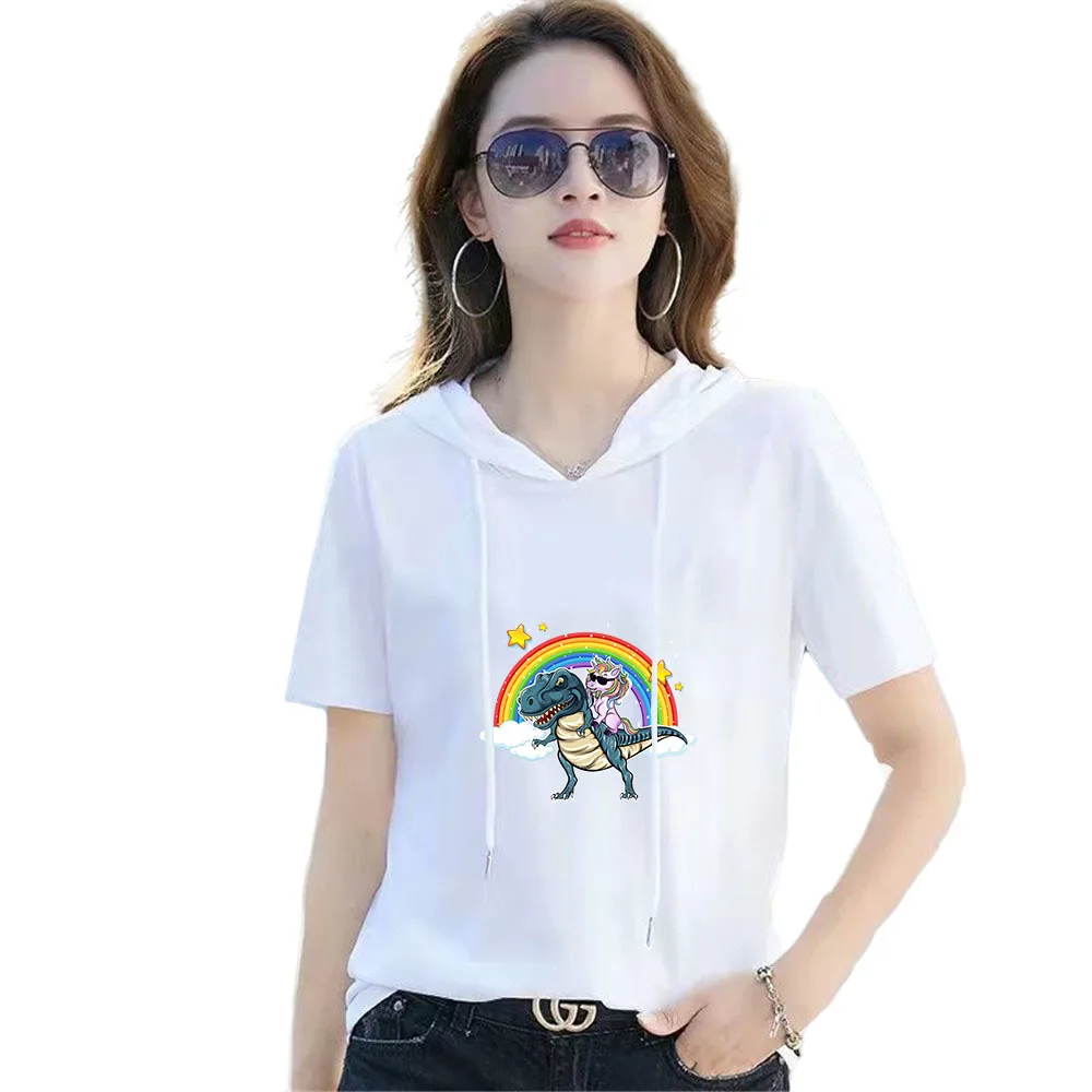 Новинка 2022 летняя Милая толстовка из 100% хлопка футболка Женская свободная