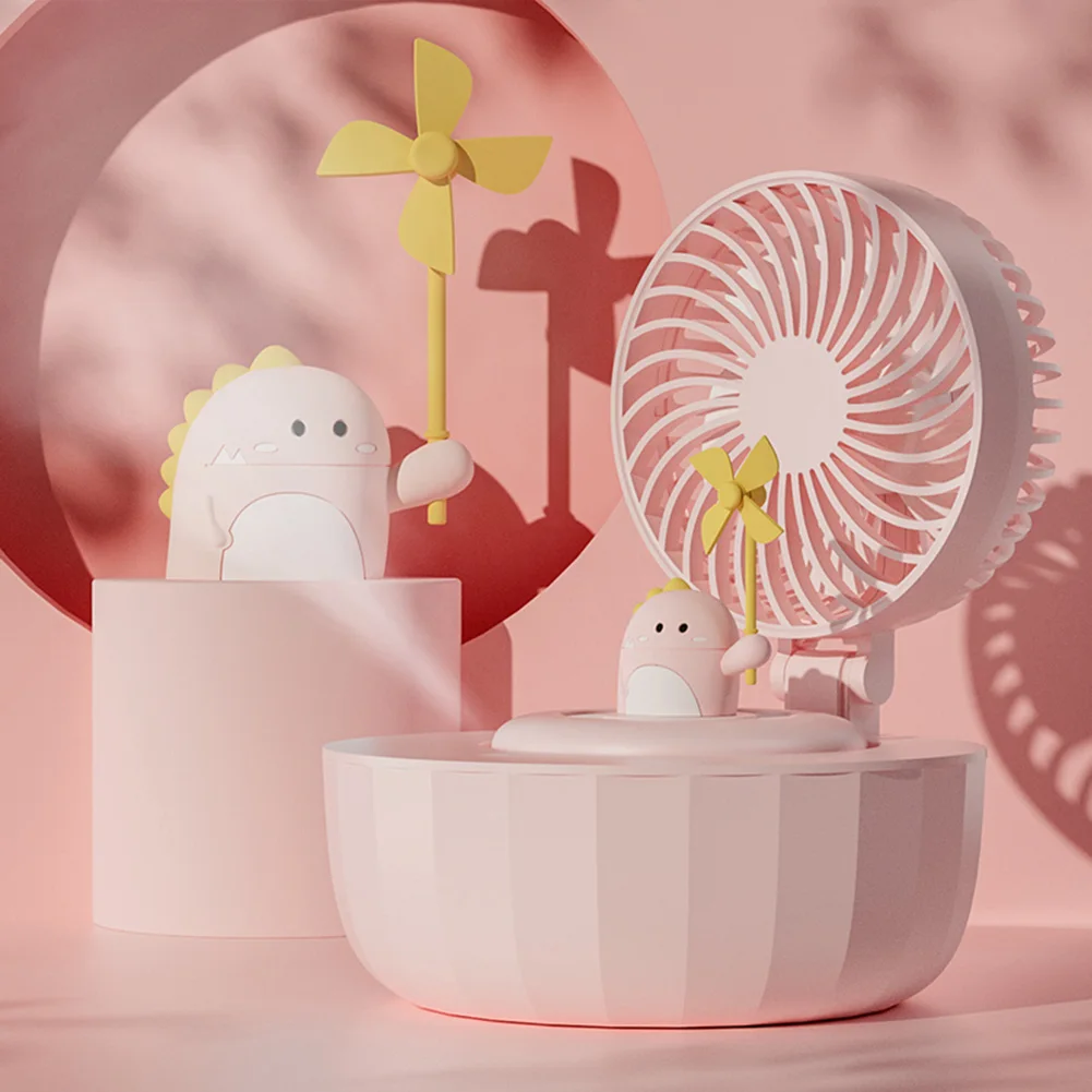 

Table Water Spray Misting Fan Cute Humidifier Fan With Night Light Rechargeable Desktop Air Cooling Fan For Home Office