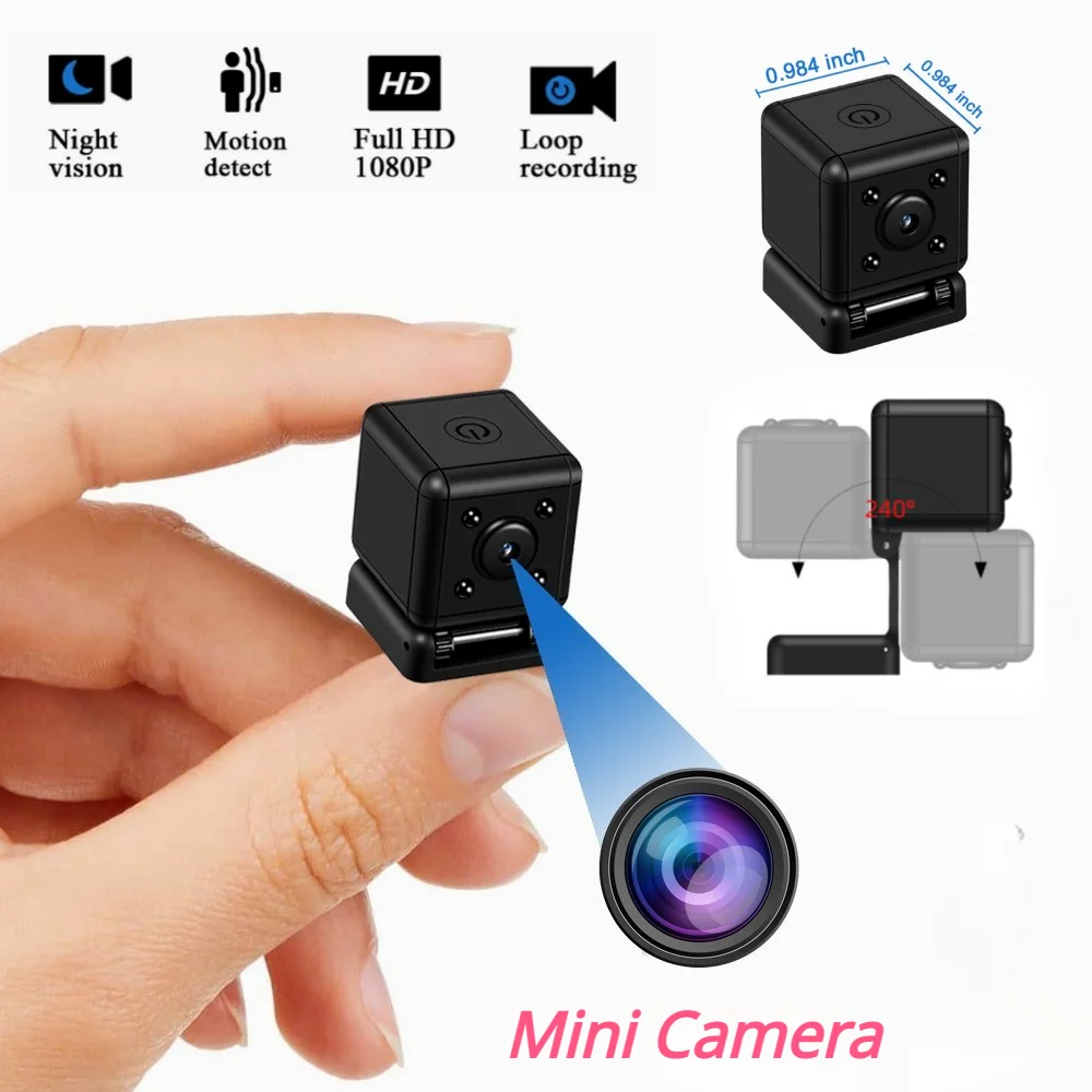 Мини-видеорегистратор 1080p HD, портативная уличная спортивная микро-видеокамера для помещений, инфракрасное ночное видение, обнаружение движения, видеорегистратор