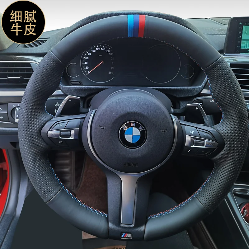 

Кожаный чехол рулевого колеса ручной работы для BMW X1 X2 X3 X4 X5 X6