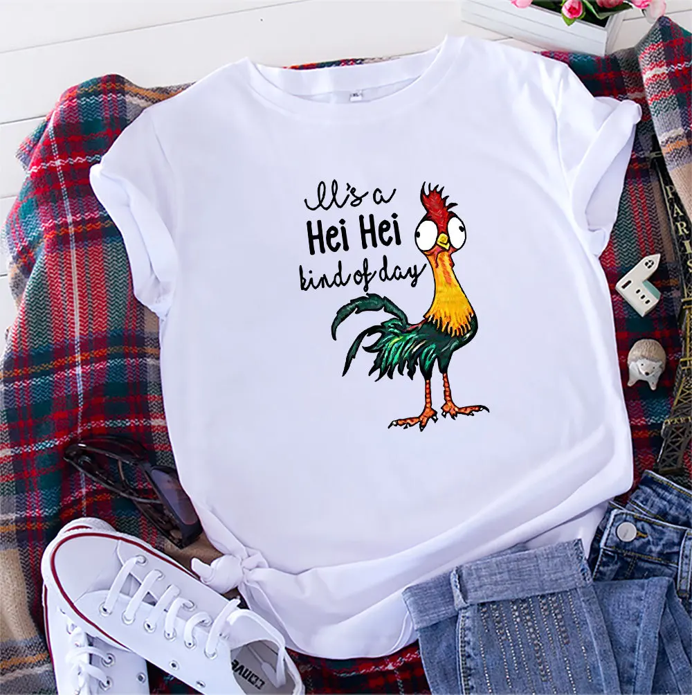 

Summer Cotton Women T Shirt 5XL Plus Size Letters Cock Print Short Sleeve Graphic Tee Tops Casual O-Neck Female TS