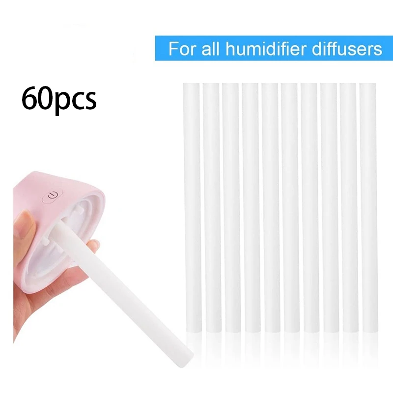 

60Pcs Cotton Swab Filters Refill Sticks Replacement Wicks For Portable Personal USB Powered Humidifiers Aroma Maker