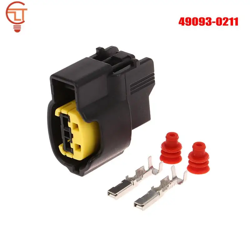 

1 компл., 2 штырьковых разъема для автомобильной катушки зажигания, водонепроницаемый проводной разъем 49093-0211, совместим с KIA