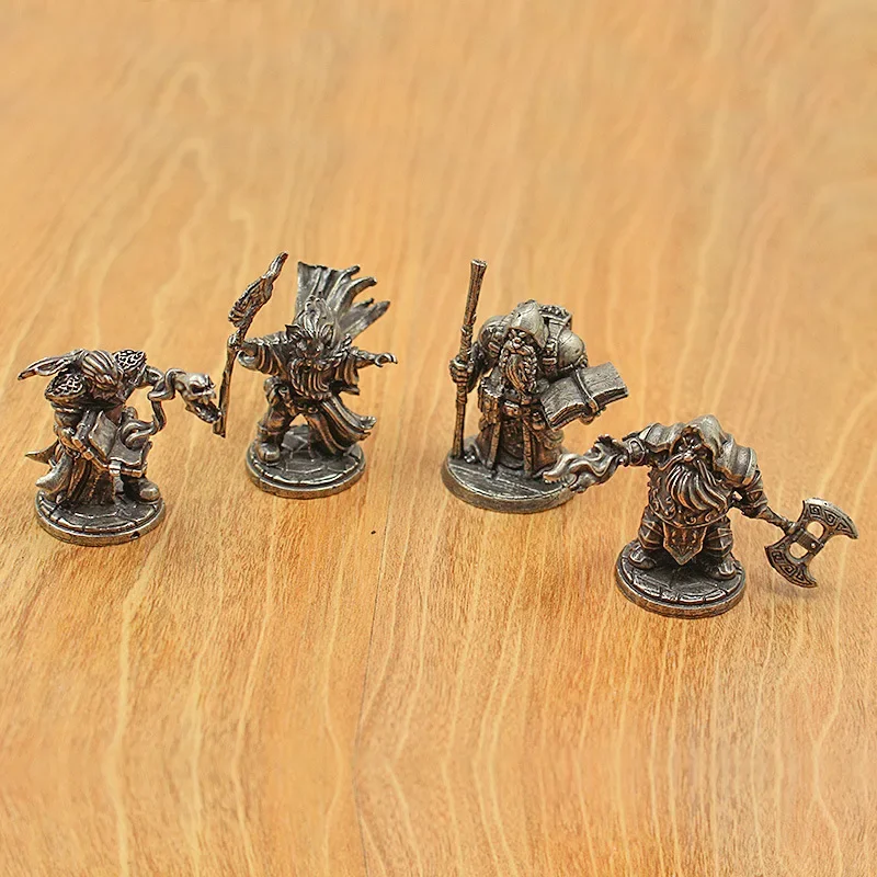 Латунная Ретро карлик-маж модель солдата ручная игрушка настольная игра