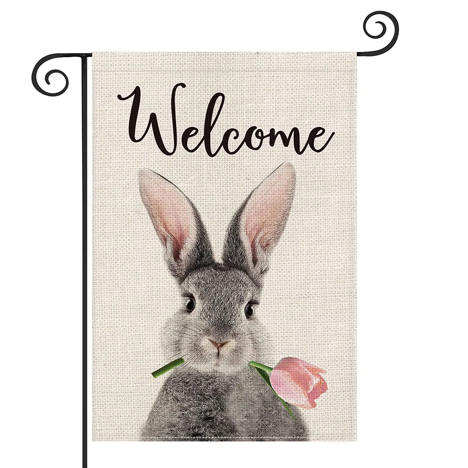 

Пасхальные садовые флаги 12x18, двусторонний весенний Пасхальный приветственный кролик, вертикальный Садовый флаг для дома, двора, лужайки, п...