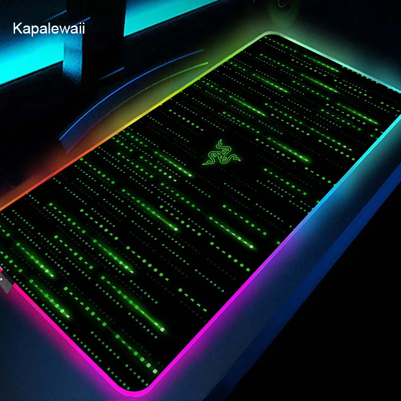 rog razer 900x400 xxl large led pc mousepad gamer gaming mouse pad accessories desk keyboard mat computer laptop lol mausepad free global shipping