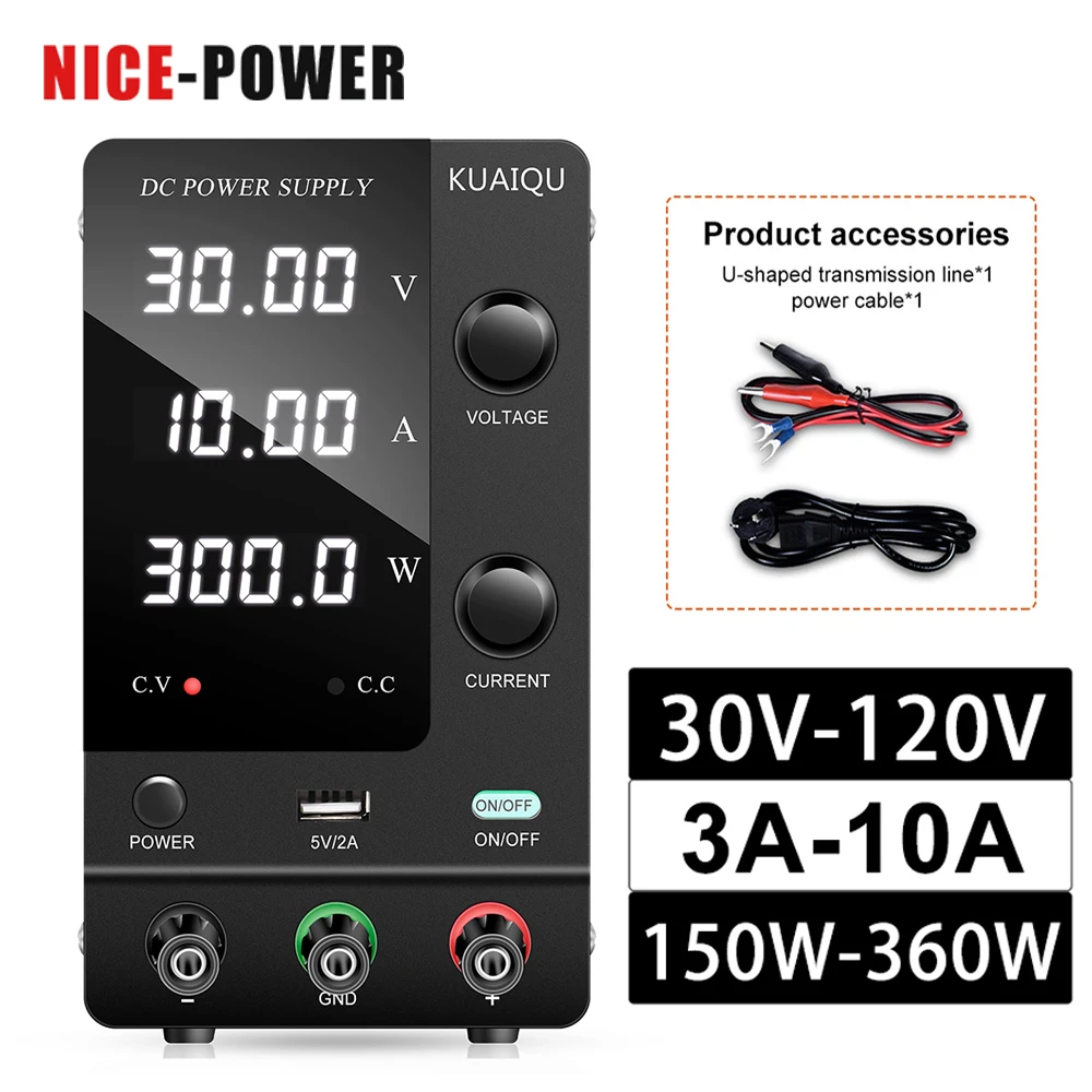 

Лабораторный источник питания постоянного тока Nice-power 30 в 10 А, регулируемый цифровой дисплей, миниатюрные блоки питания, регулятор напряжен...