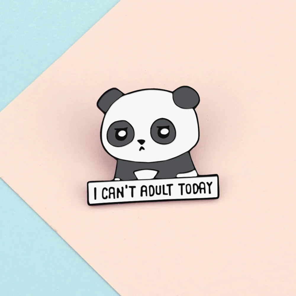 Эмалированные броши в виде панды ассортименте