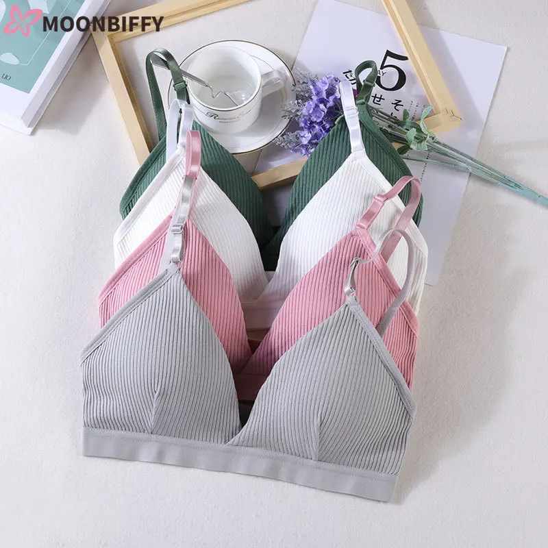 Женский бюстгальтер со съемными подкладками регулируемые лямки полосатый