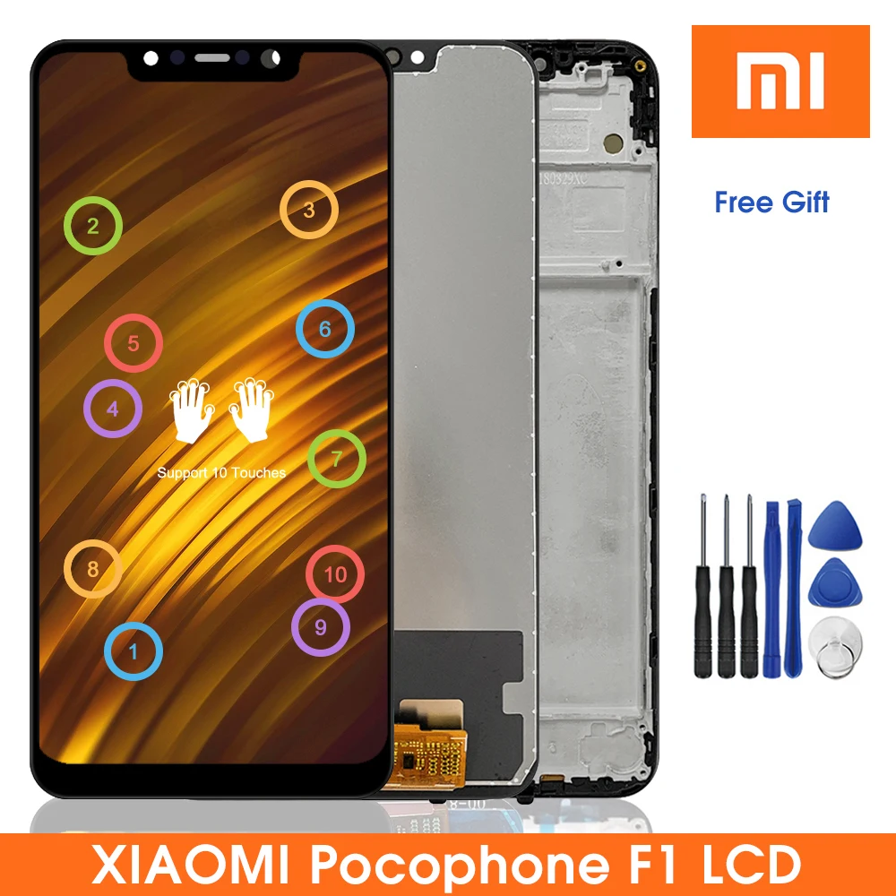 

Original Poco F1 LCD Display For Xiaomi Pocophone F1 LCD Display Touch Screen Digitizer Assembly For Xiaomi PocophoneF1 PocoF1