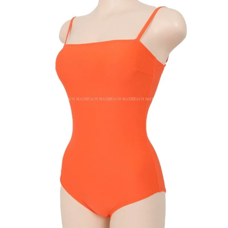 Цельный купальник Женский однотонный на бретельках с перекрестными лямками