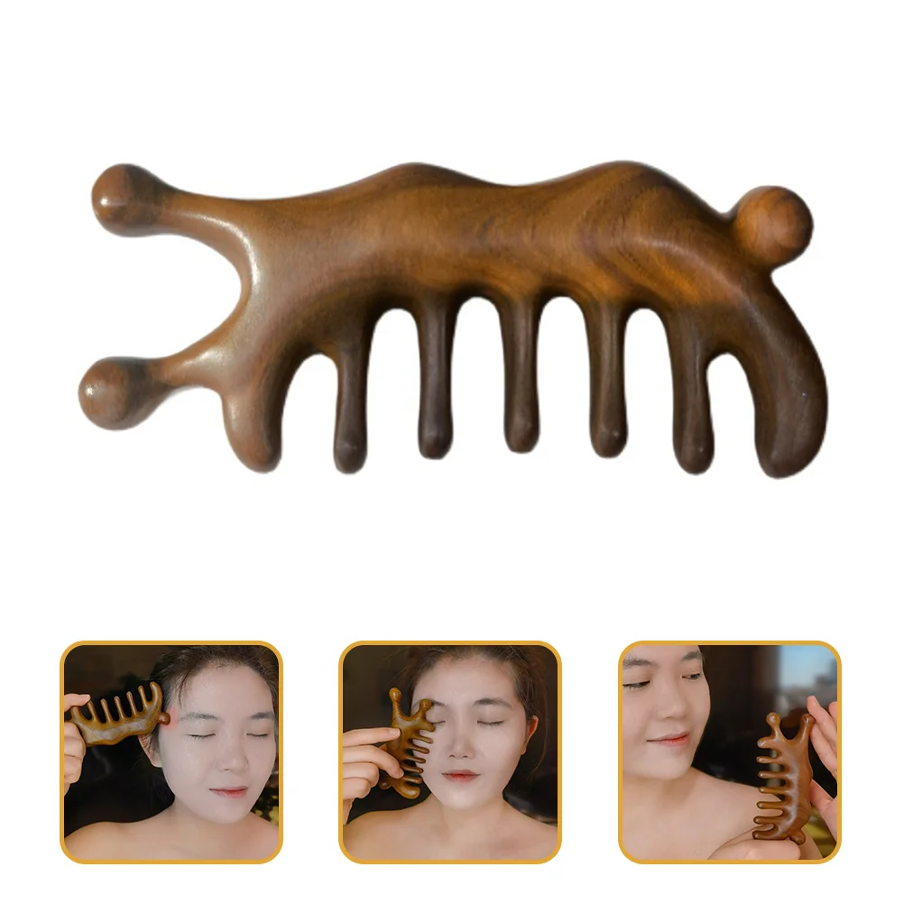

Comb Hair Wood Tooth Wide Head Scalp Wooden Brush Tool Women Combs Scraping Bamboo Curly Men Sandalwood Shampoo Pick Womens Flat