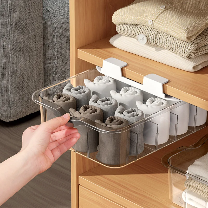 

Drawer Type Underwear Storage Box Wardrobe Sock Sorting Box Household Multifunctional Pull-out Storage Box Closet Organizer