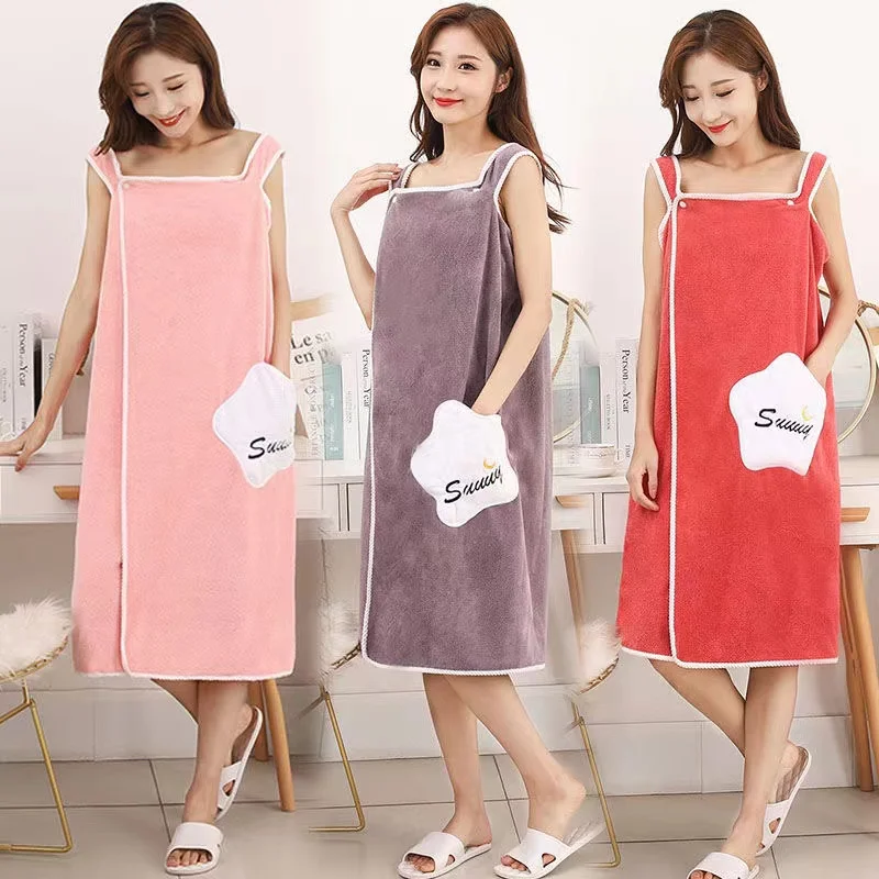 

For Woman Shower Bathroom For Female Fiber Soft Bath Home Textile Adults Bath Towel Towels Bathrobe Wearable Superfine