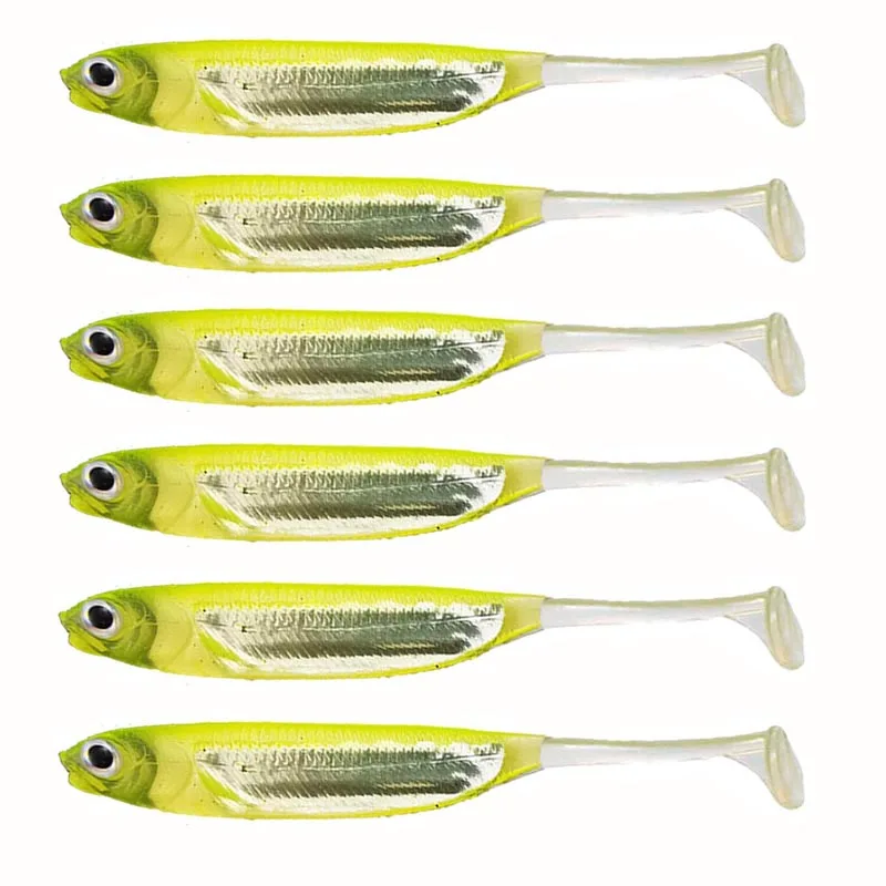 

6pcs/lot Soft Fishing Lure 70mm Soft Worm Lures Silicone Bait Fishing Swimbait Wobblers Artificial Baits For Bass