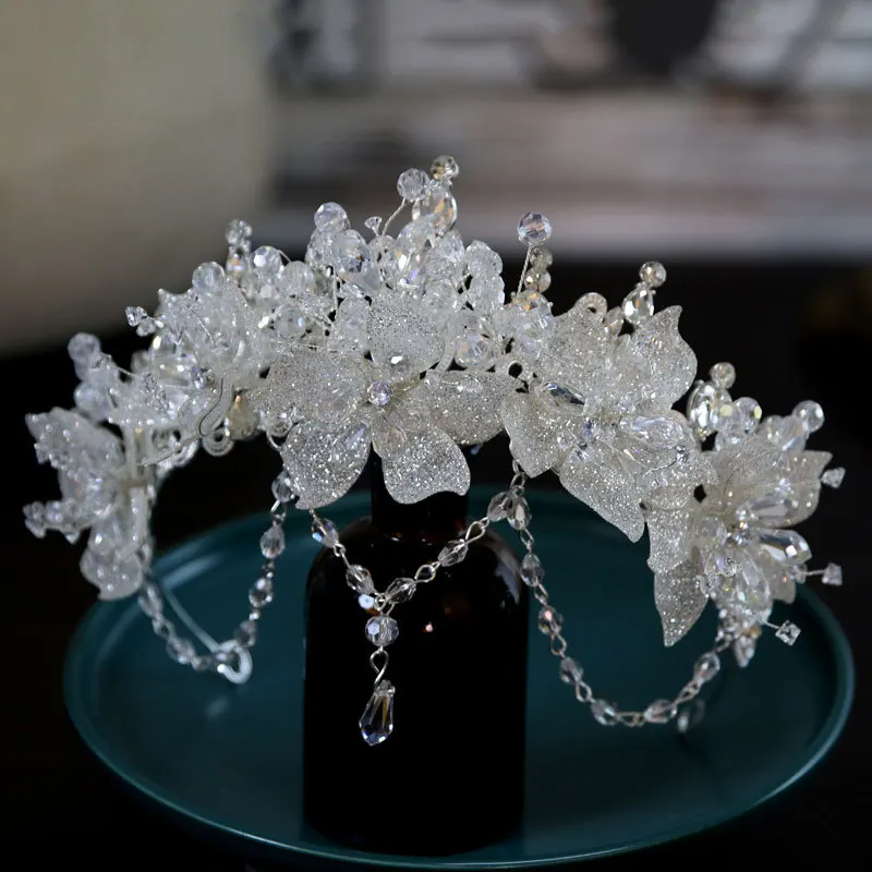 Роскошные свадебные диадемы ручной работы в стиле барокко с кристаллами и