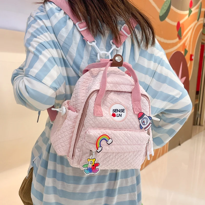 

Японский милый маленький рюкзак для девочек карамельных цветов, рюкзак для начальной школы, многофункциональная портативная мини-сумка через плечо