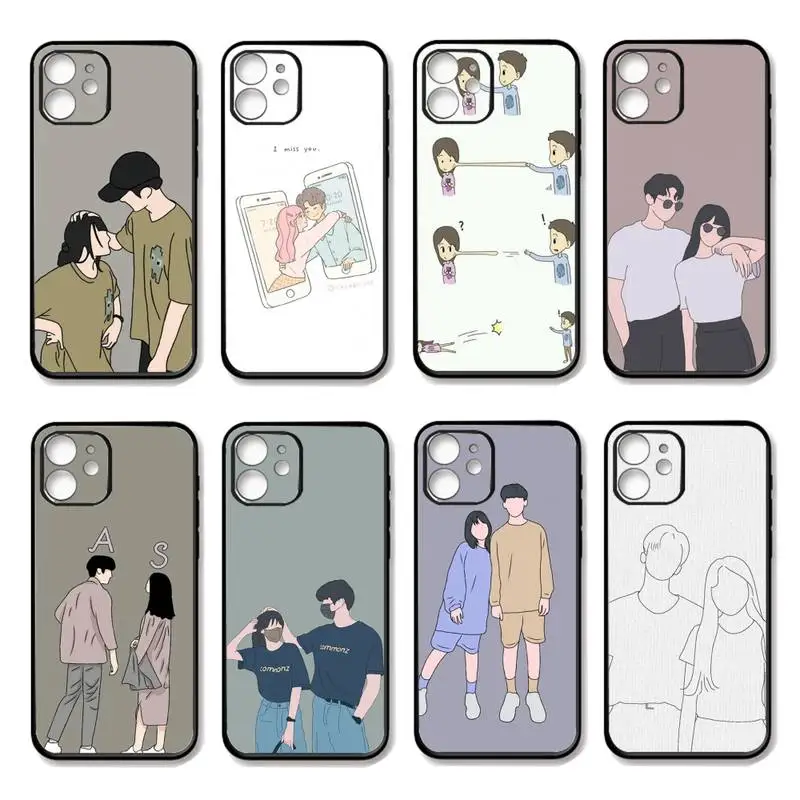 

Cute Funny Lovers Couple Phone Case For Apple iPhone 14 13 12 11 Pro Max Mini XS Max X XR 7 8 Plus TPU phone case