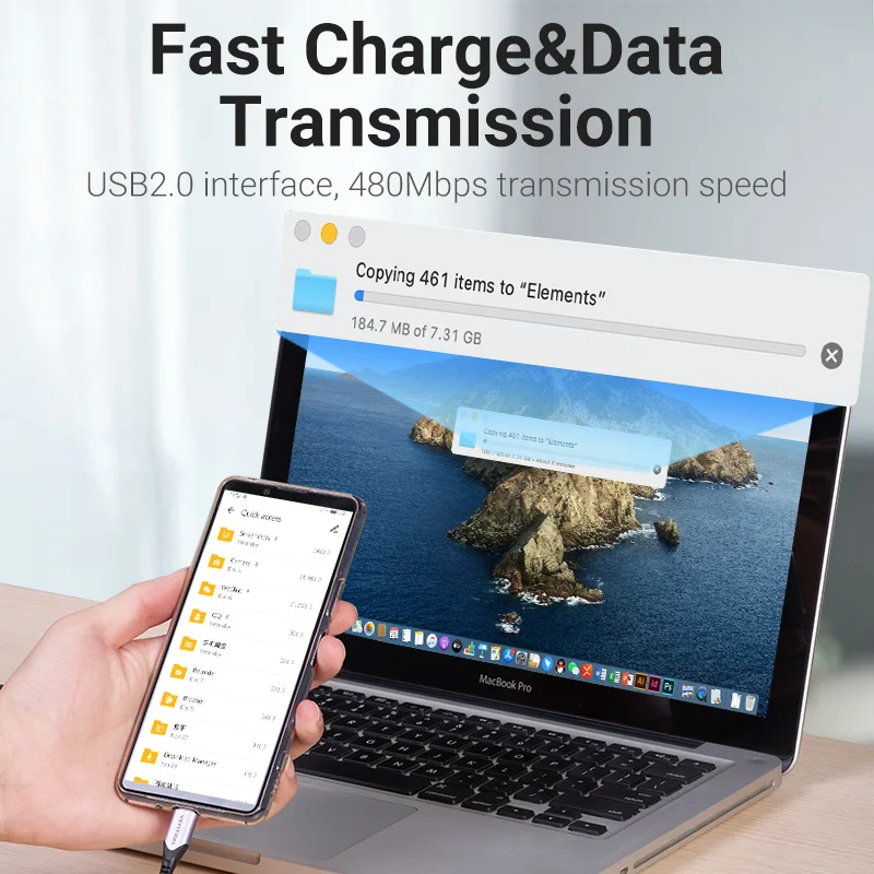 Vention USB C Cable Type C Charging Cable for Xiaomi 11T Pro Huawei Samsung S21 3A Quick Charge 3.0 USB Type C Fast Charger