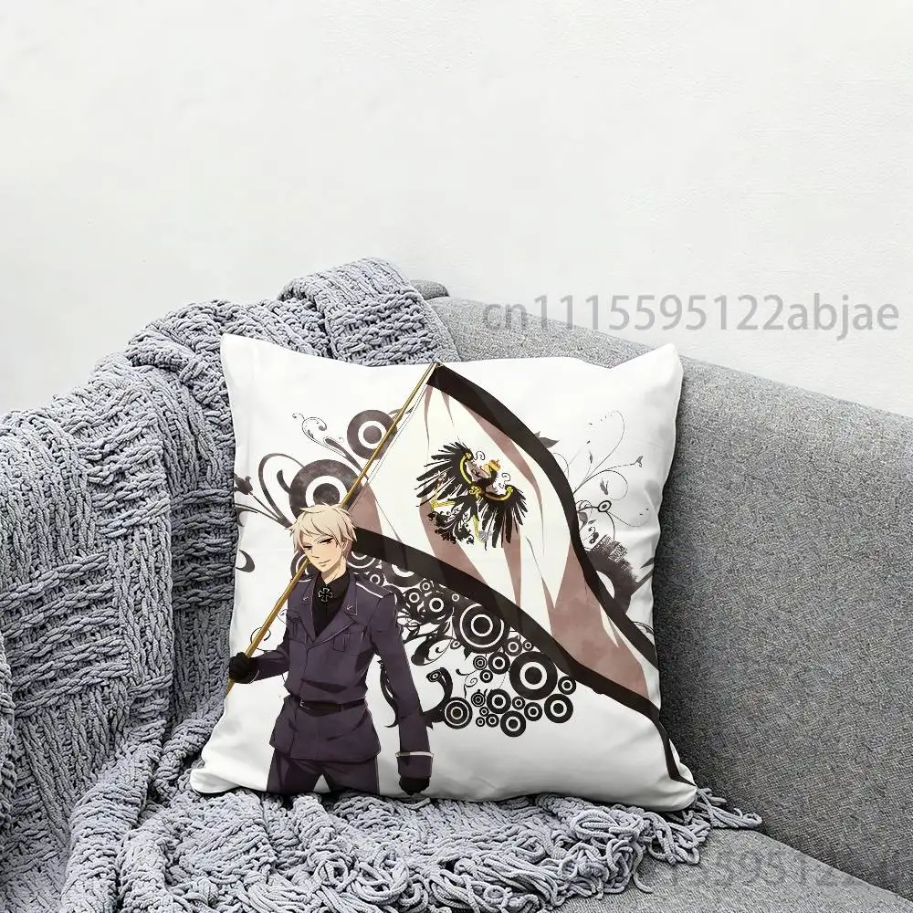 Фото Наволочка P-Prussia hetalia 50x50 см, квадратная наволочка для подушки своими руками, квадратный чехол для офисной подушки. №4