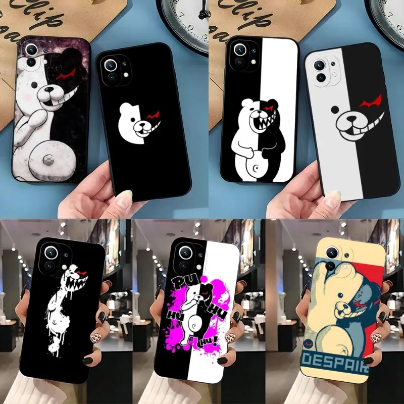 

Danganronpa Monokuma Phone Case For Xiaomi 12 12Pro 11 11i 11T 11X 10 10i 10S 9 9T Pro Youth Ulltra MIX4 CIVI Funda Black Solt