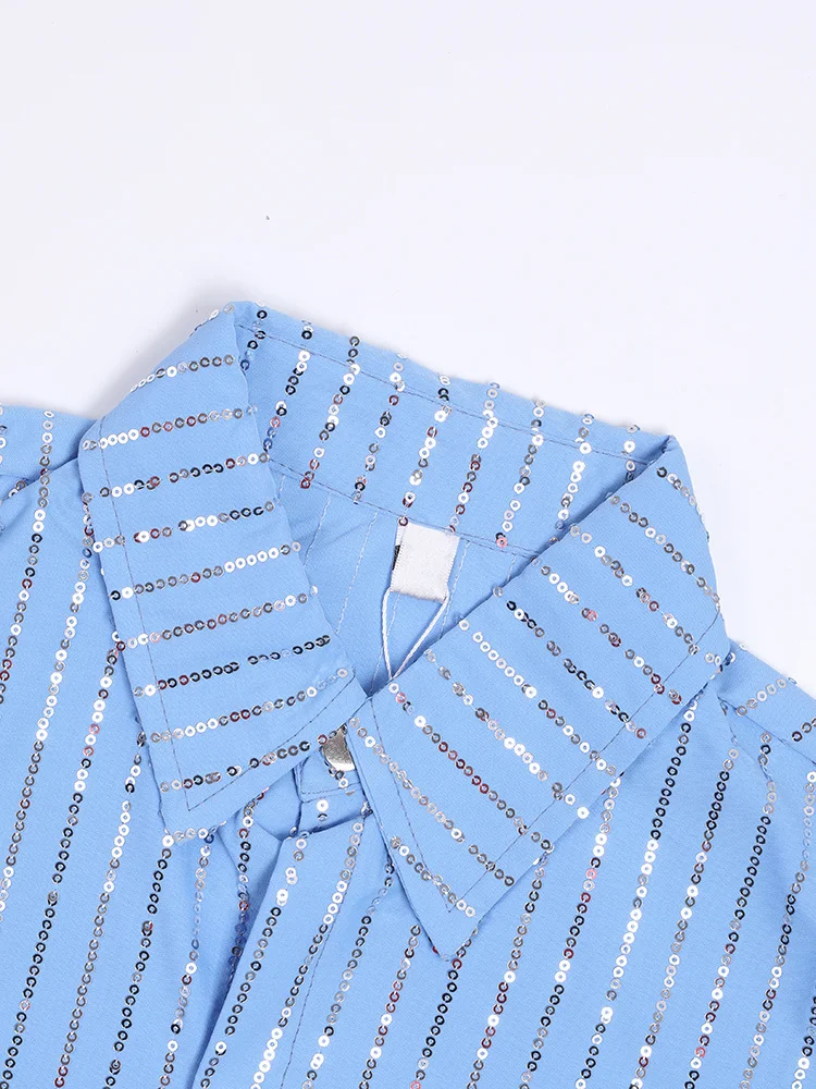 Женская блузка в полоску с длинным рукавом и отложным воротником