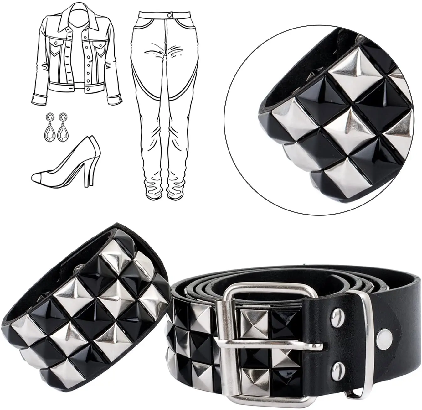 Заклепки в форме пирамиды с 4 заклепками 100 шт. |