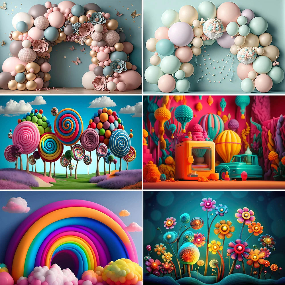 

Mocsicka Newborn Baby Birthday Photography Backdrops Dreamy Rainbow Star Cloud Baby Shower Party Decor Photographic Background