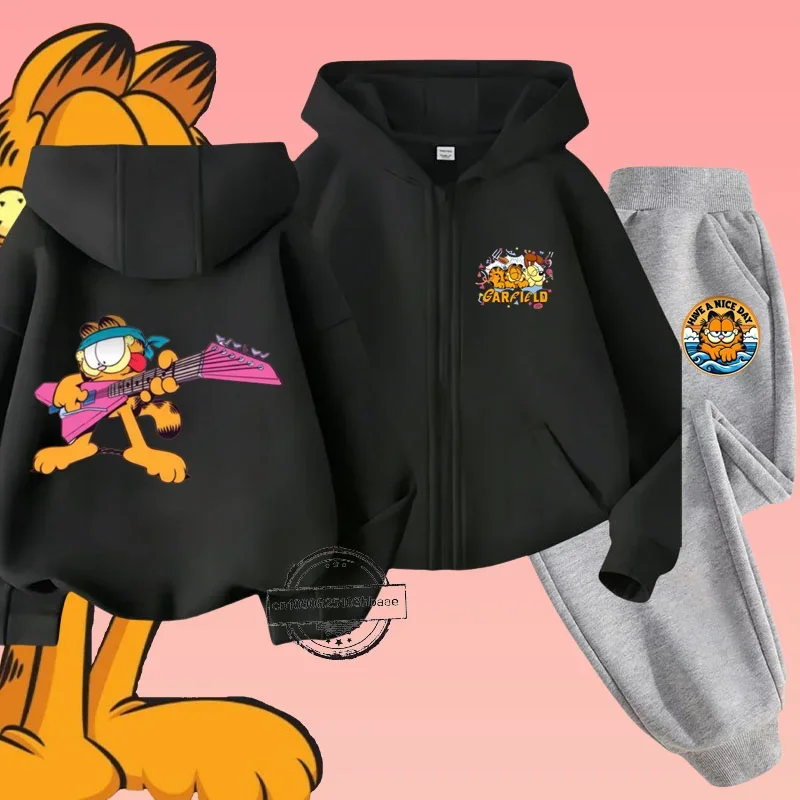 Комплект Детской Одежды С Принтом Гарфилда На Молнии Длинными Рукавами