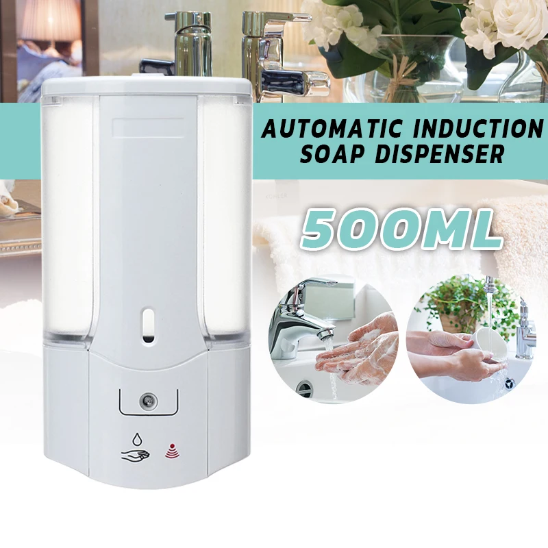 

500ML Wall Mounted Automatic Soap Dispenser Infrared Induction Smart Liquid Soap Dispenser Kitchen Bathroom Hotel Hand Washer