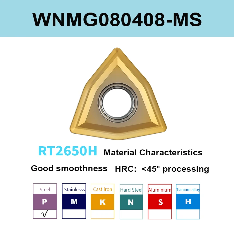 

10 шт. WNMG080404 WNMG080408 Твердосплавные вставки MS Внешние токарные инструменты WNMG Токарные инструменты с ЧПУ с высоким блеском для стали