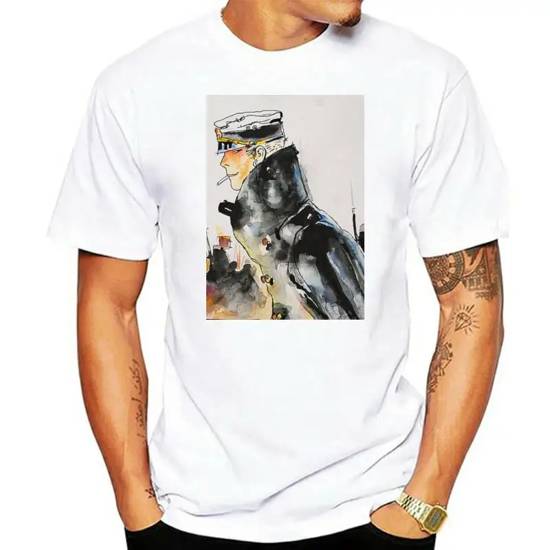 

Мужская хлопковая футболка с принтом, с круглым вырезом и коротким рукавом