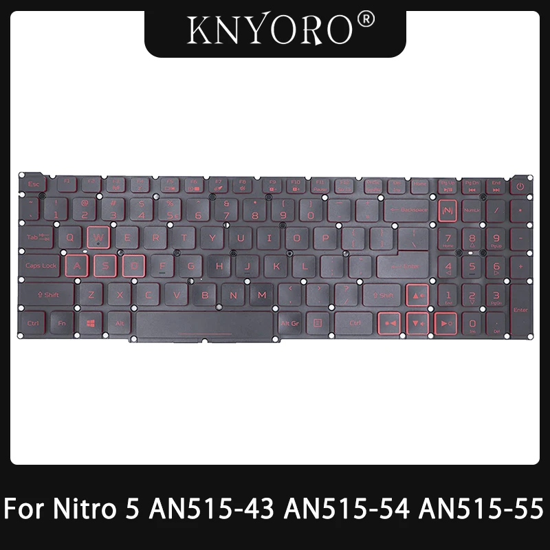 

US Red Backlit Keyboard For Acer Nitro 5 AN515-54 AN515-54-51M5 AN515-55 AN515-43 AN517-51 Predator Helios 300 PH315-52 PH315-53