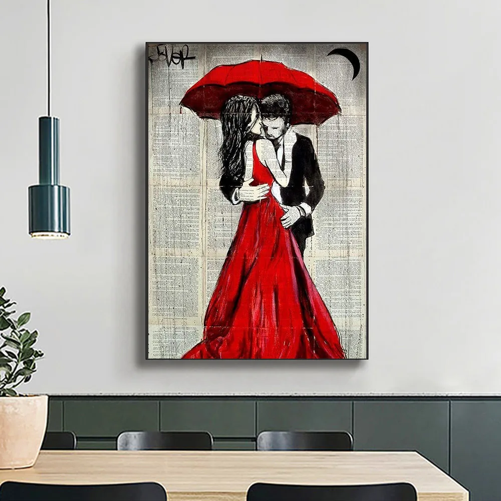 Винтажная художественная красная юбка Картина на холсте для влюбленных