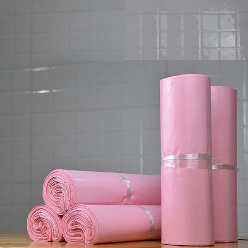 

50Pcs Light Pink Opaque Courier Mailing Packing Bags Thicken Storage Bag Waterproof Bags PE