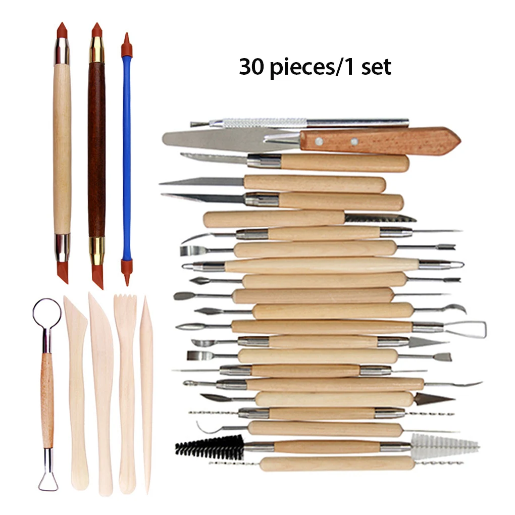 

Clay Sculpting Tools Pottery Modelling Decorating Double-end Sculpture Art Stainless Steel Portable Washable Reusable Tool