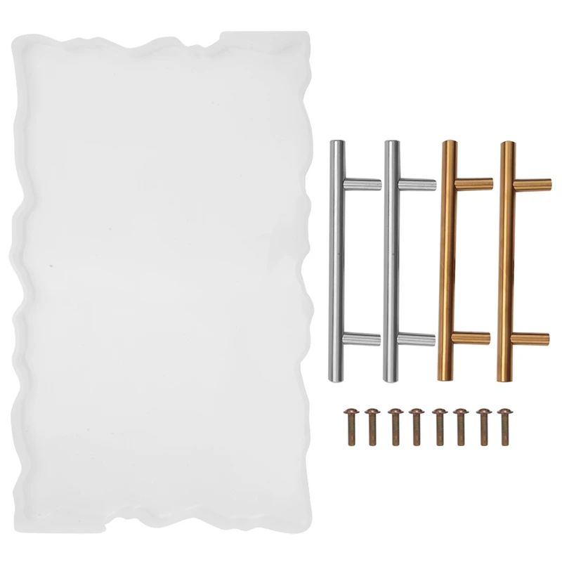 

Формы для смолы, большие формы для эпоксидной смолы, силиконовые формы для подставки под смолу с ручками, формы для подноса из смолы