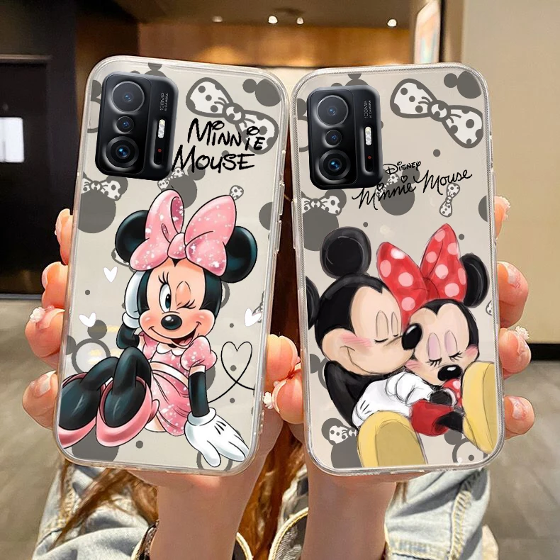 

Disney Mickey Minnie Cool For Redmi K60 K50 K40 K30 K20 Go S2 8A 7A 6Pro 5 Plus 5G Transparent Phone Case