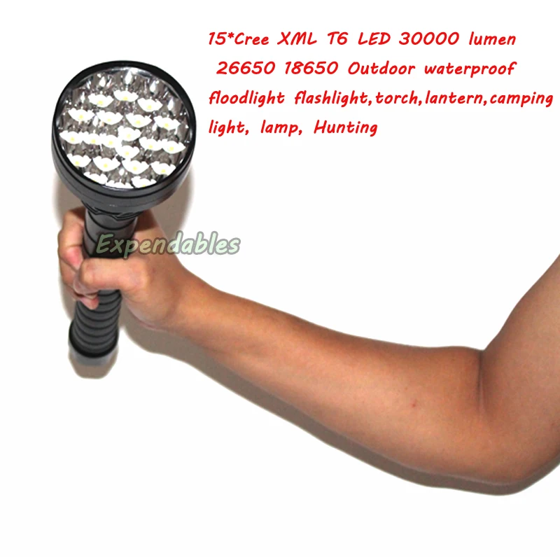 

15* XML T6 LED 8000 lumen 26650 18650 Outdoor waterproof floodlight flashlight,torch,lantern,camping light, lamp, Hunting