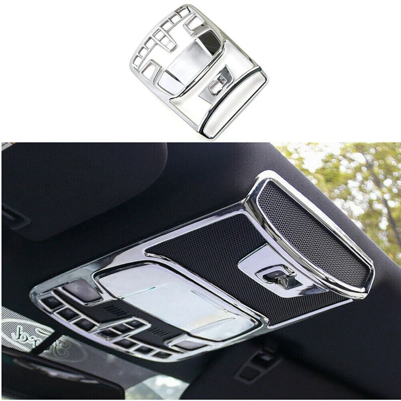 

For Ford F150 2015 2016 2017 2018 2019 2020 Interior Accessories Front Reading Light Lamp Cover Trim Frame ,Chrome
