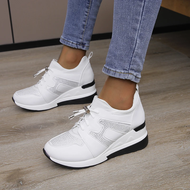 

Women's Wedges Sneakers Vulcanize Shoes Sequins Shake Shoes Fashion Girls Sport Shoes Woman Sneakers Shoes Woman Footwear