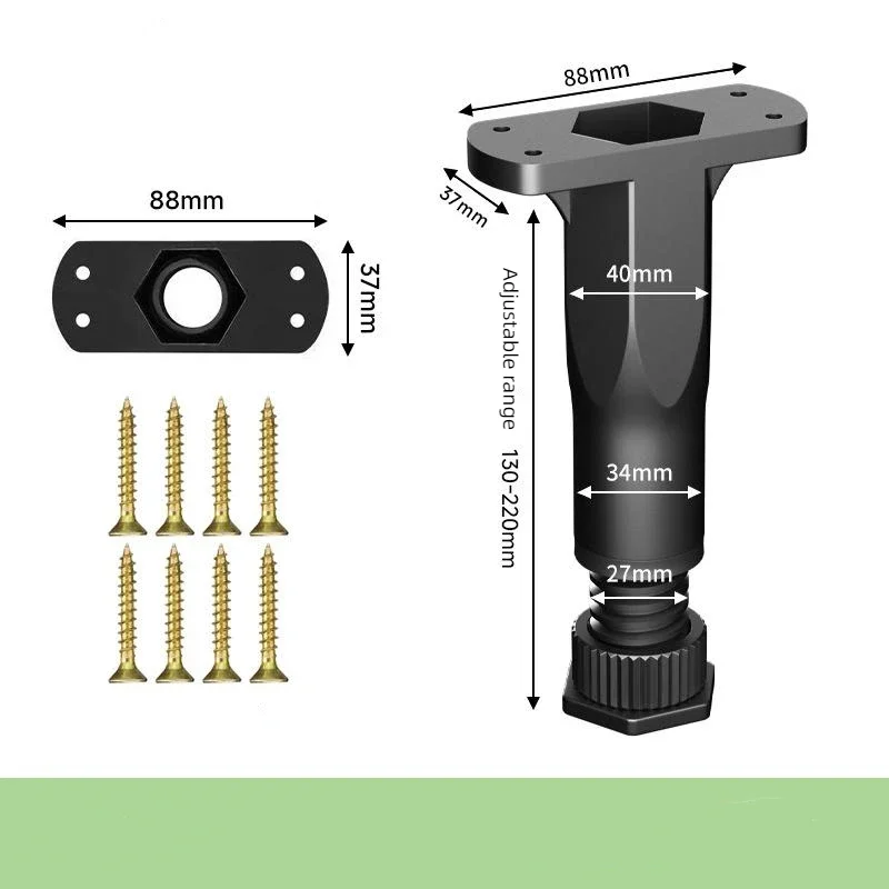 

1 шт., телескопическая регулируемая балка кровати, опорная ножка, усиленная пластиковая мебельная ножка, ножка дивана, кровать, нижний несущий кронштейн