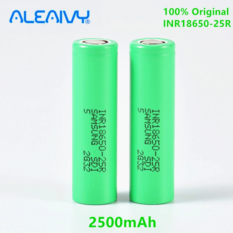 

ALEAIVY 18650 Lithium Rechargeable Battery New 100% Original INR1865025R 3.7v 2500mah 18650 battey For Flashlight batteries