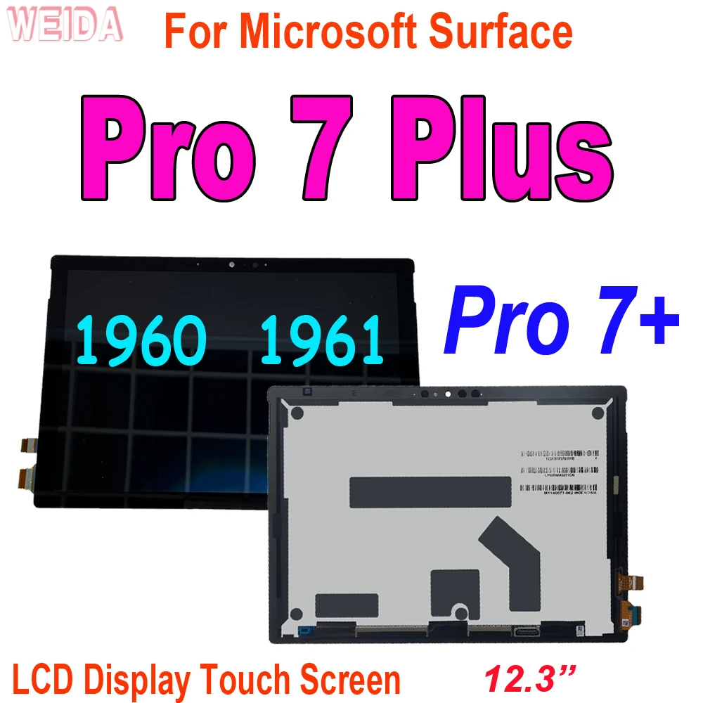

100% протестированный ЖК-дисплей для Microsoft Surface Pro 7 Plus 1960 1961 LCD Surface Pro 7 + ЖК-дисплей кодирующий преобразователь сенсорного экрана в сборе 12,3"
