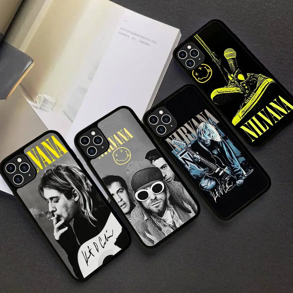 Противоударные чехлы для телефонов Grunge Band N-Nirvana для iPhone 11 12 13 14 15 16 17 Pro Max Plus из TPU+PC (art.: 3920d9dca6e22) - 3920d9dca6e22