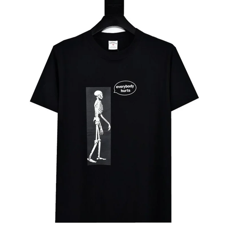 

Высококачественная Футболка с принтом грустного черепа, букв и логотипа Ноя для мужчин и женщин, европейский размер, 100% хлопок, топы Ноев, футболки