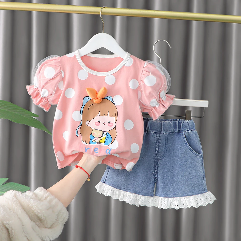 

Baby Girl Clothing Sets New Summer Short Sleeve T-shirt Pants for Kid Clothing Sets Infant Toddler Children Clothes Outfits