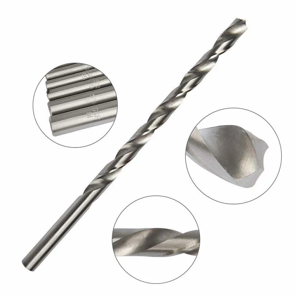 

High speed steel Drill Bits Drilling Silver Double fluted Round shank 5pcs