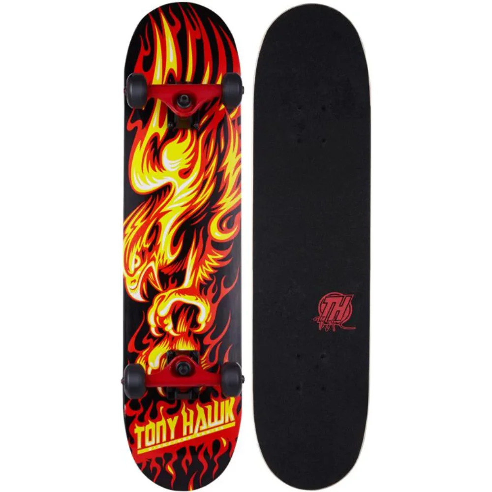 

Tony Hawk Series 4 Popsicle Flame Hawk Skateboard, 7 ply Maple, 58mm x 45mm Polyurethane Cast Performance Wheels