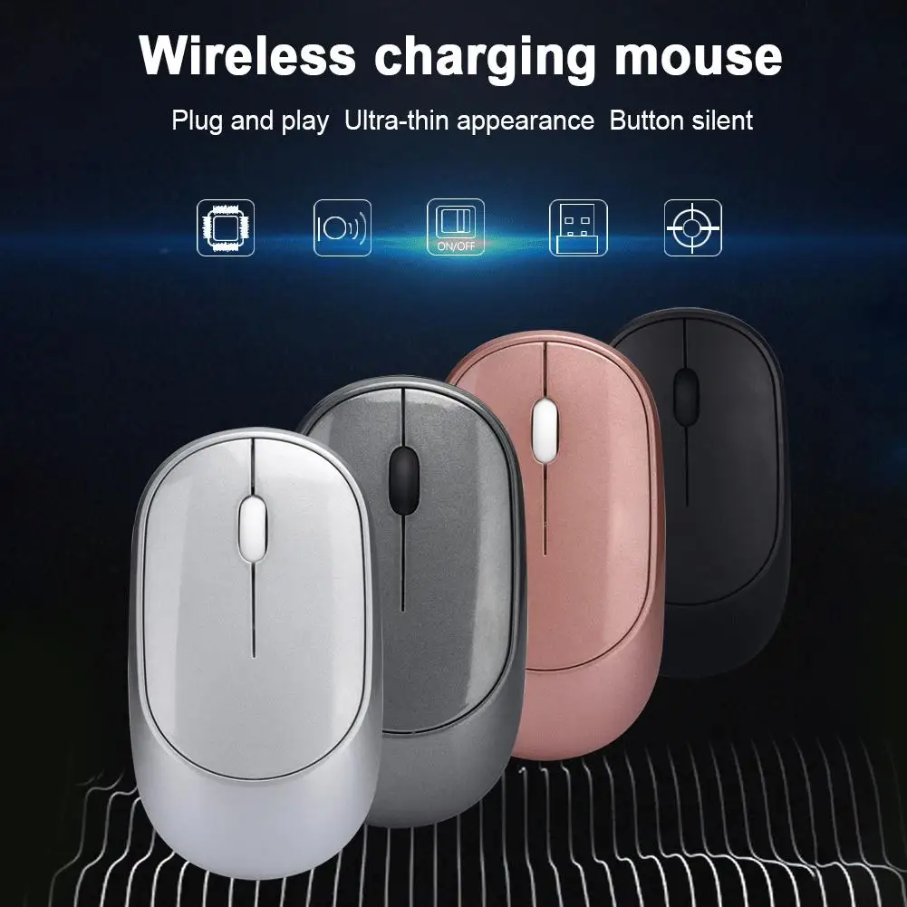 

W20 2.4G Wireless Mouse 1600DPI USB Receiver Mute Optical Mouse for Laptop PC 10 Meter Wireless Effective Receiving Range